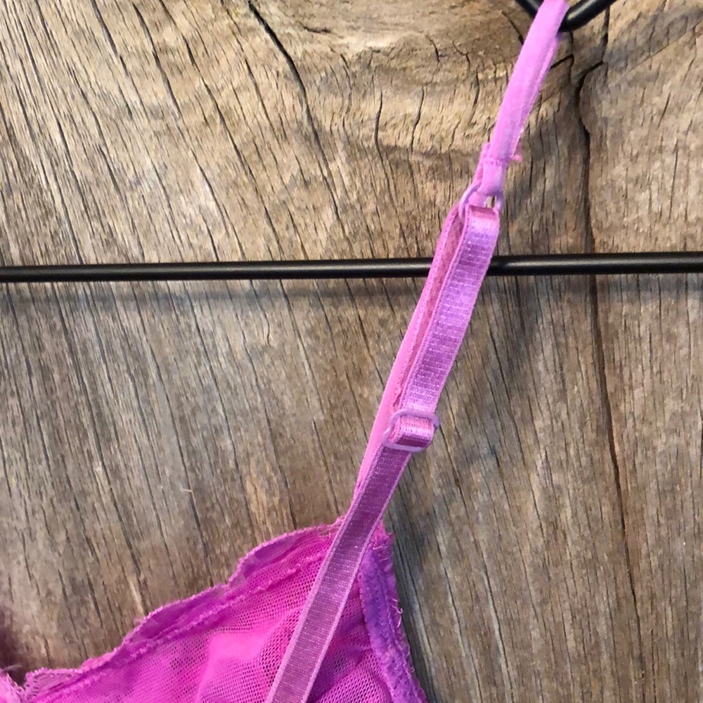 Anemone Allover Lace Mesh Lightly Lined Bra in Pink / Purple Size Small/Medium - Picture 7 of 10